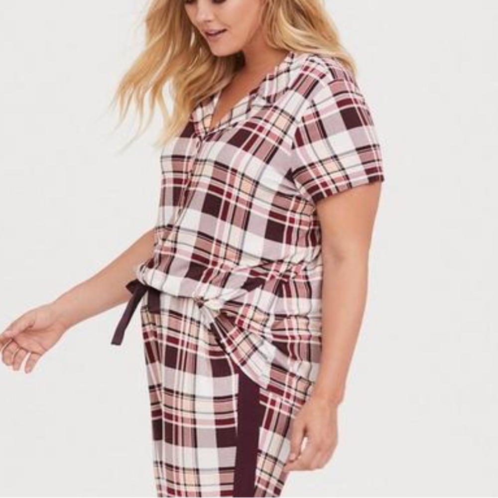 Torrid Burgundy Purple Plaid Sleep Shirt